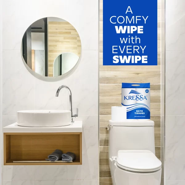 Kressa Toilet Tissue Roll 2 Ply 240 Pulls Per Roll - 4 Rolls - Image 5