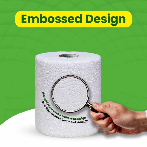 Kressa Jumbo Multipurpose Kitchen Tissue Roll 1 Roll Total 300 Sheets 2 Ply - Image 4