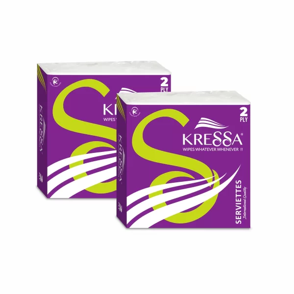 Kressa Paper Napkin 32X32 CM 2 Ply Pack of 2-100 Pulls