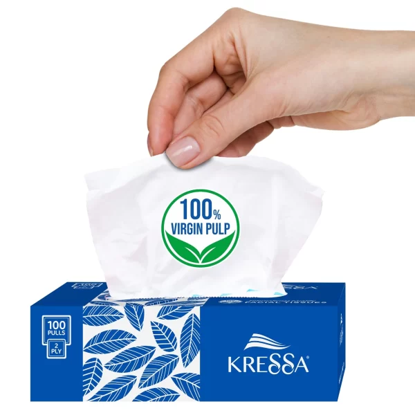 Kressa 2 Ply Facial Tissue Pack Of 4 Boxes | 100 Pulls Per Box Total 400 Pulls - Image 4