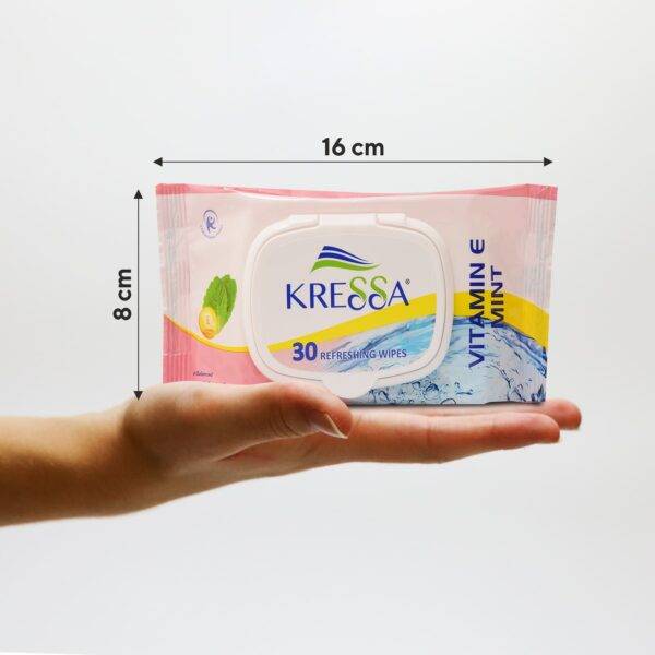Kressa wet wipes vitamine mint product dimensions