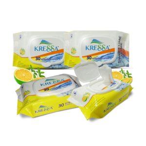 Kressa Face Wet Wipes Sweet Lime Thyme Pack Of 4