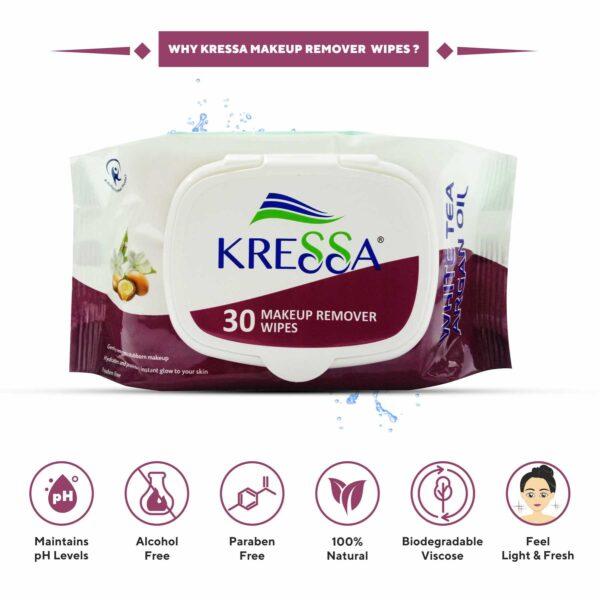 Kressa makeup remover wipes combo of 4