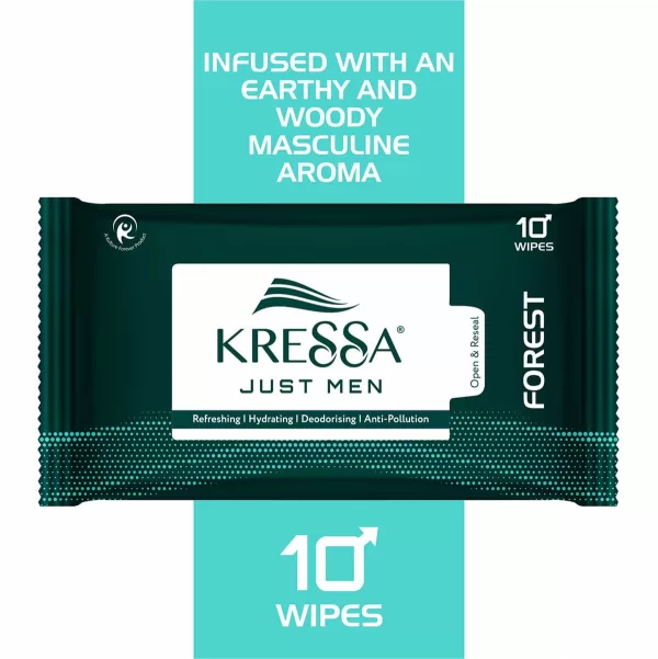 Kressa Refreshing face wipes for men
