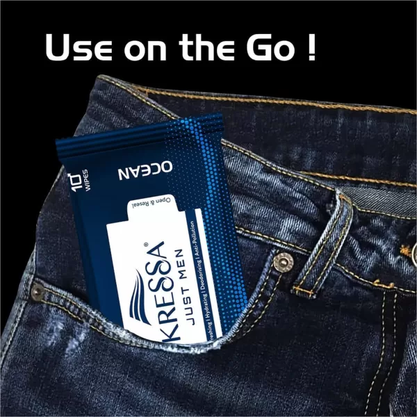 Kressa Men wipes use on the go