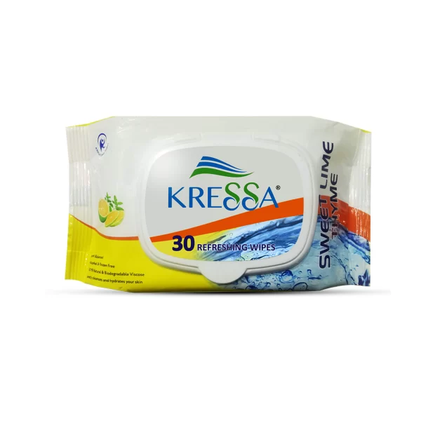 Kressa face wet wipes sweet lime thyme