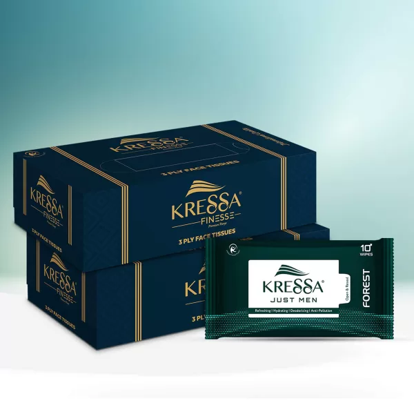 Kressa ultrasoft face tissue and men wipes combo