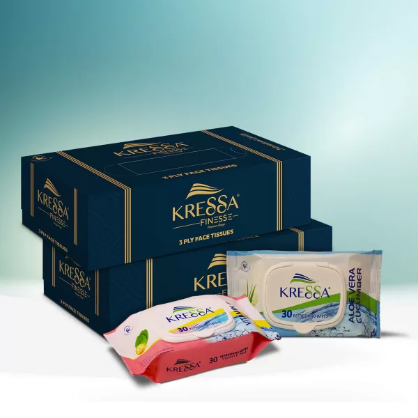 Kressa Face tissue and wet wipes combo