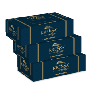 Kressa 3 Ply Face Tissue Pack of 3