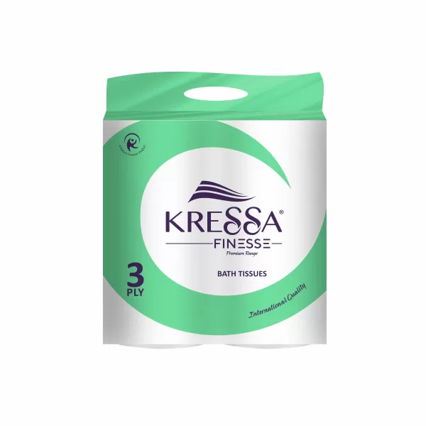 Kressa 3Ply Toilet Paper - 4 Toilet Tissue Rolls