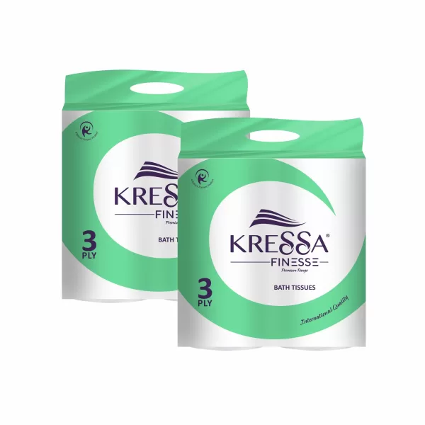 Kressa 3Ply Toilet Paper - 8 Toilet Tissue Rolls