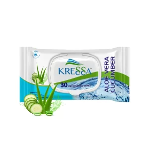 Kressa Refreshing Wet Wipes Aloe Vera Cucumber - 30 Wipes