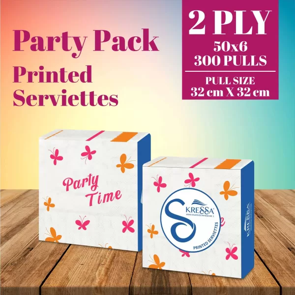 printed napkins pack of 6