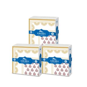 Kressa Premium Paper Napkins Printed 40x40 cm | 2 Ply Printed Tissue Paper - Pack of 3