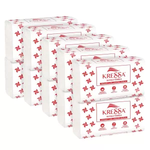 Kressa M Fold Tissue Paper Hand Towels (10 x 150 = 1500 Hand Towels) (Pack Of 10)