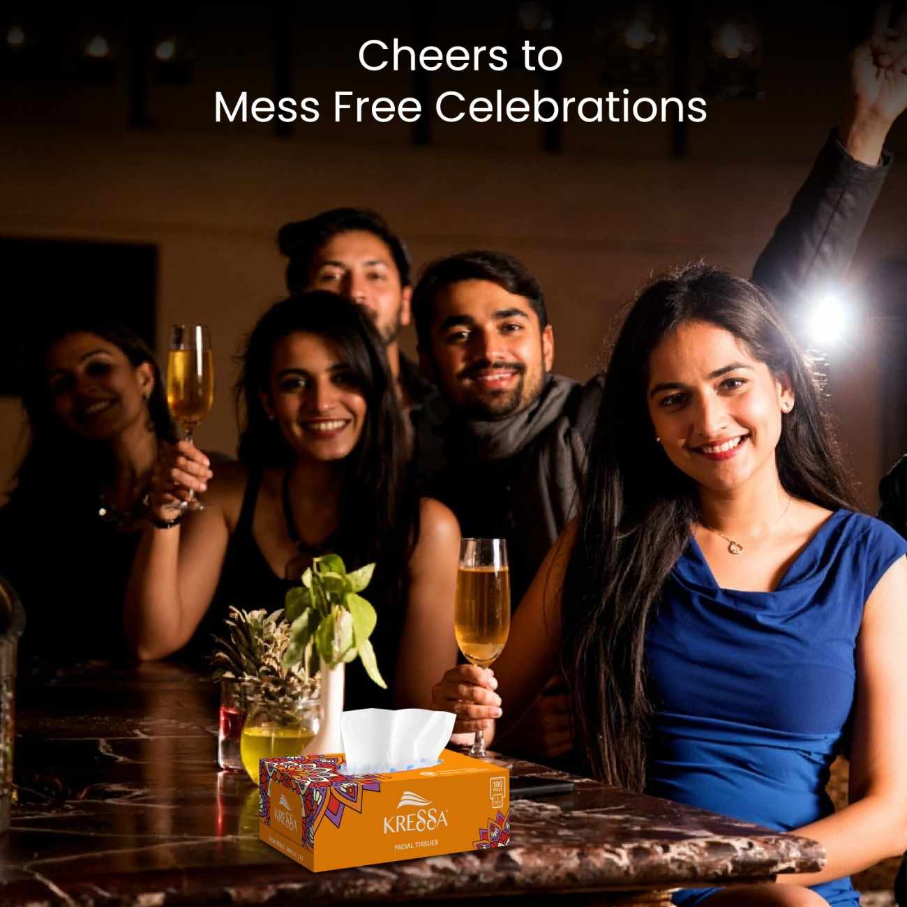 Kressa 2 Ply Facial Tissue Festive Box | 4 Boxes 100 Pulls Per Box, Total 400 Pulls - Image 6