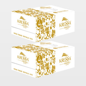 Kressa 3-Ply Face Tissue Box | Ultrasoft |100 Pulls Per Box (Pack of 2)