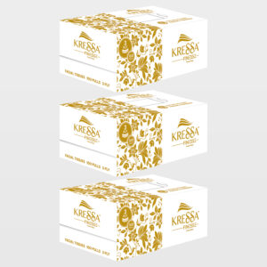 Kressa 3-Ply Face Tissue Box | Ultrasoft |100 Pulls Per Box (Pack of 3)