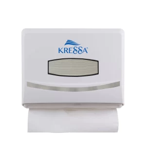Kressa Wall-Mounted Multi V-Fold Paper Hand Towel Dispenser, White, ABS Plastic, Large Capacity, Water-Resistant, Durable
