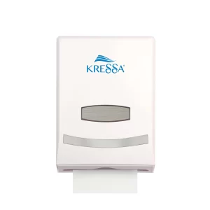 Kressa Wall-Mounted Multi V-Fold Paper Hand Towel Dispenser Jumbo, White, ABS Plastic, Large Capacity, Water-Resistant, Durable