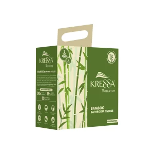 Kressa Konserve Bamboo Toilet Roll | Unbleached 3Ply, 4 Rolls 220 Pulls Each (Pack of 1)