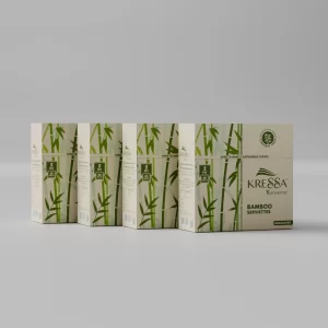 Kressa Konserve Bamboo Napkins | 2-Ply, 50 Pulls | Eco-Friendly, Unbleached, Food Safe (Pack of 4)