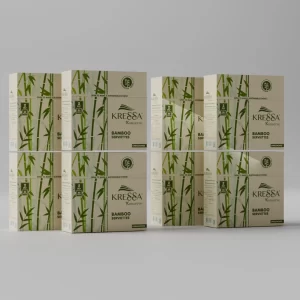 Kressa Konserve Bamboo Napkins | 2-Ply, 50 Pulls | Eco-Friendly, Unbleached, Food Safe (Pack Of 8)