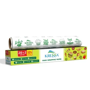 Kressa Food Wrapping Paper | 20+2 Mtrs Length | Food Grade, FDA Certified, Oven Safe, Non Stick